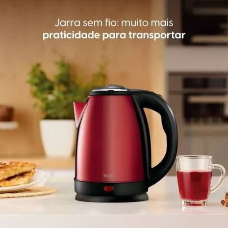 Chaleira elétrica vermelha 1,8 L
