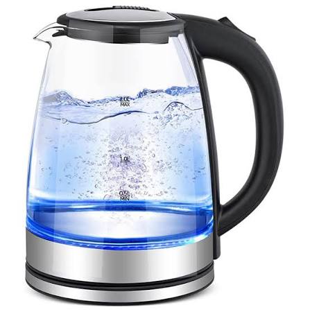 Chaleira elétrica em vidro com LED 2 L