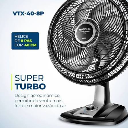 Ventilador Mondial 8 pás super turbo